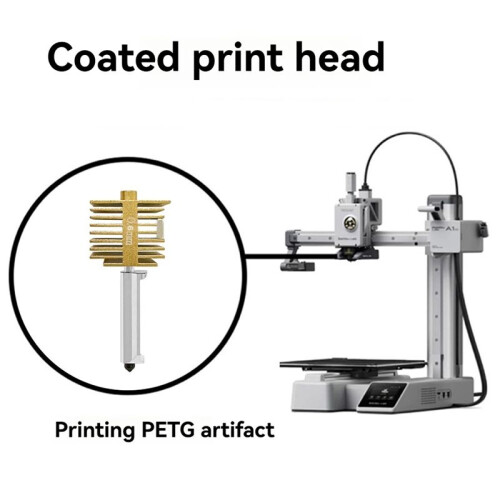 For  A1/A1  3D Printer Hot End Upgrade with PTFE Coating, Hardened Steel 0.6mm 1