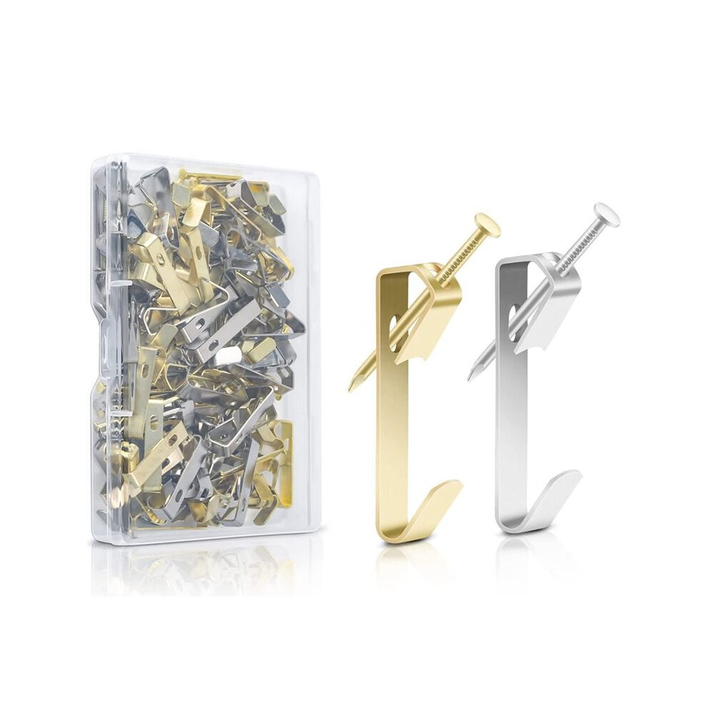 130 Pcs Picture Hangers Kit - 30Lb Multipurpose Picture Hanging Hooks Kit Drywall Wooden Wall Picture Hanging Nails 4711460348439
