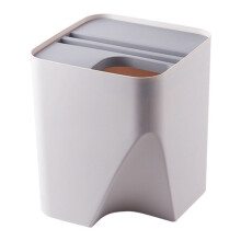 Kitchen Trash Can Stacked Sorting Trash Bin Recycling Bin Household Dry and Wet Separation Waste Bin Rubbish Bin for Bathroom Gray-L