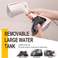 Portable Handheld Garment Steamer -Portable Fabric Steamer with Removable Water Tank Ideal for Home&Travel Use White(EU)