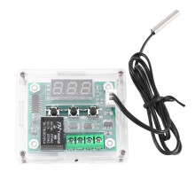 ContrôLeur de ThermomèTre de Commutateur de Commande de TempéRature de Thermostat de W1209 12 V avec Affichage NuméRique à LED avec éTui