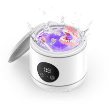 Ultrasonic Retainer Cleaner,45kHz Denture Cleaner Machine for Mouth Guards, Braces,Toothbrush Heads,Jewelry,Ring Eu Plug
