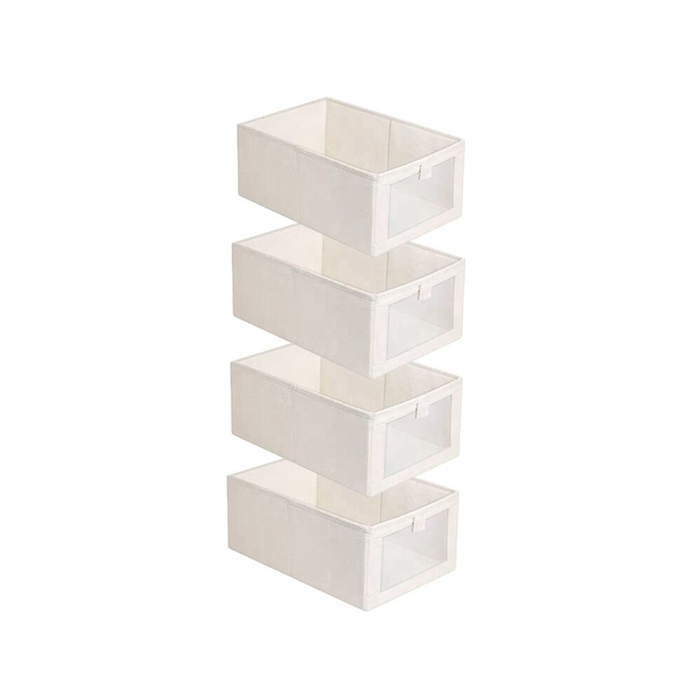 4 Pack Storage Bins, Storage Containers For Organizing Clothing, Jeans,Closet - Closet Organizers And Storage Beige Tauoh