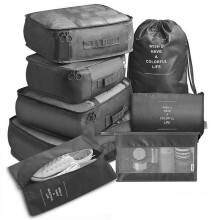 8 Stuks Reisassortiment Opbergzakken Capaciteit Bagage Opbergzakken voor Het Verpakken van Vierkante Kleding Ondergoed Cosmetische Reizen,C