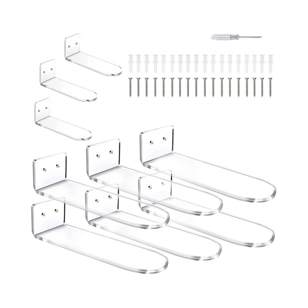 9 Pcs Clear Acrylic Floating Shelves For Wall Mount,Shoe Shelves,Floating Sneaker Display,Show Shelf,Wall Shoe Rack 4711256702742
