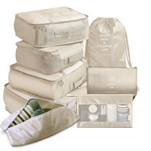8 Stuks Reisassortiment Opbergzakken Capaciteit Bagage Opbergzakken voor Het Verpakken van Vierkante Kleding Ondergoed Cosmetische Reizen,A