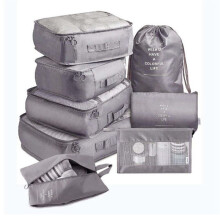 8 Pezzi Assortimento da Viaggio Borse Portaoggetti Capacità Borse Portabagagli per L'Imballaggio di Vestiti Quadrati Intimo Cosmetici da Viaggio,B