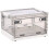 Collapsible Storage Bins with Double Side Doors , Clear Storage Boxes with Lid , Organization Box with Wheels White 1