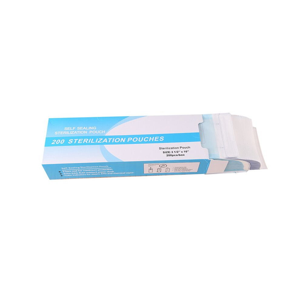 200 Pcs Self Sealing Sterilization Pouch Bags For Nail Tools Grade Paper Disposable Dental Storage Bag 90Mmx260mm 4713320075240