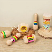 Rabbit Toy Colorful Wooden Rabbit Chew Toys 6x Cute Pet Playing Teeth Grinding Hamster Teether Bite-Resistant Treats