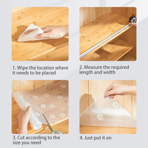 Oil-Proof Non-Adhesive Kitchen Cabinet Liner 2
