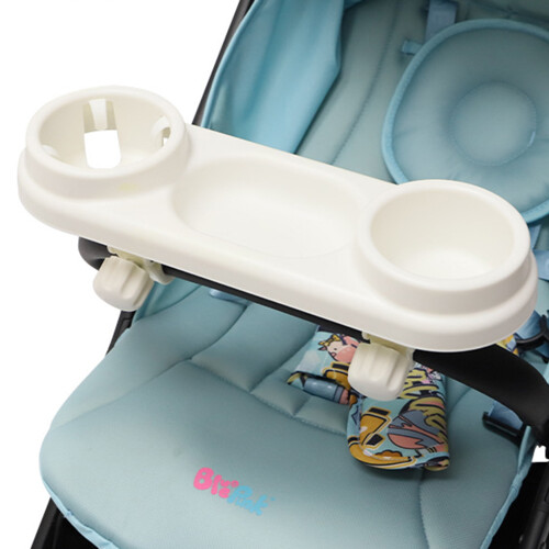(White) Kids Stroller Snack Tray with Cup Holder 1