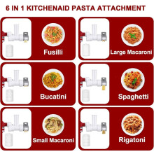 6 in 1 Pasta-Opzetstuk voor Standmixer Pasta-Persmachine Opzetstukset met 6 Verschillende Pastavormen