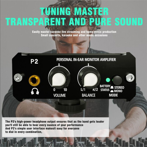 Headphone Amplifier for Instrument Specific 2-Way Ear Return XLR Balanced Input Outdoor Performance Distributor US Plug 2
