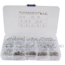 150Pcs Stainless Steel Spring Clip Hose Clamp & 4Pcs Check Valve 3/8 Inch 10 mm ABS Plug-In Check Valve