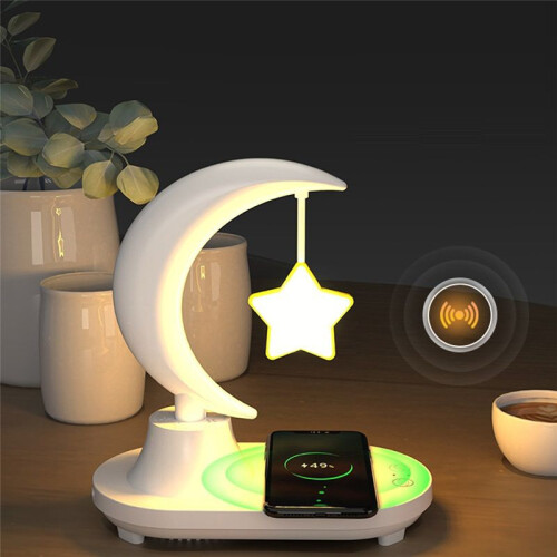 Speaker Led Bedside Atmosphere Lamp Mobile Phone Wireless Charging  Gift Valentine,Stars 2