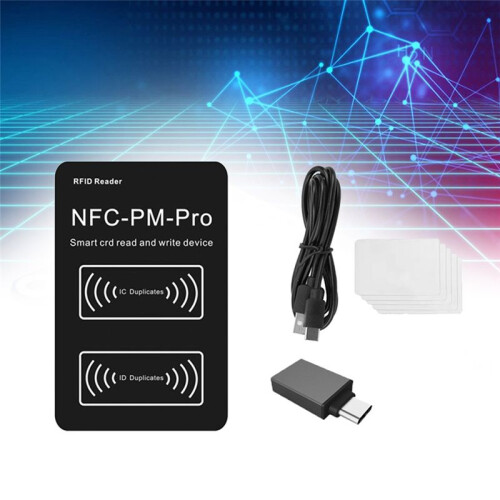 RFID  Chip Reader PM PRO Decoder+5XUID Card NFC Key Copier 13.56Mhz 125Khz Badge Write Token ID IC Tag Clone 2