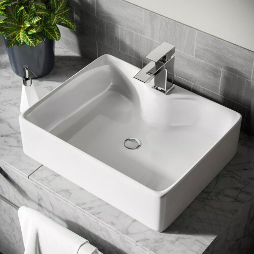 485mm Rectangle Ceramic Countertop Bathroom Basin Sink 1