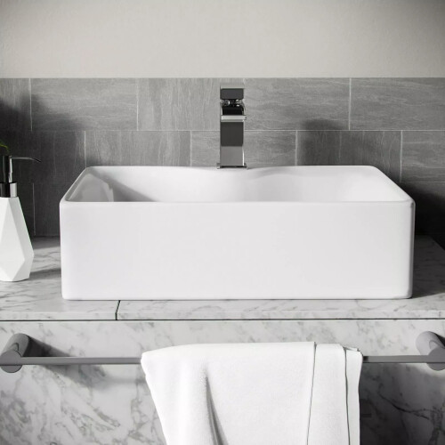 485mm Rectangle Ceramic Countertop Bathroom Basin Sink 2