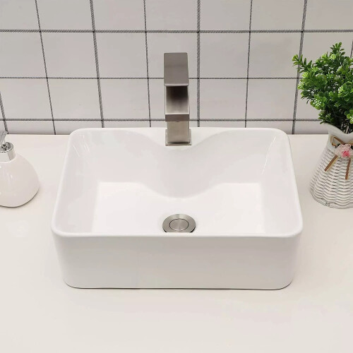 Bathroom Rectangle Ceramic Basin Sink Countertop 485x375mm 1