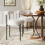 Living And Home (White) 2PCS Sherpa Fleece Upholstered Dining Chairs 1