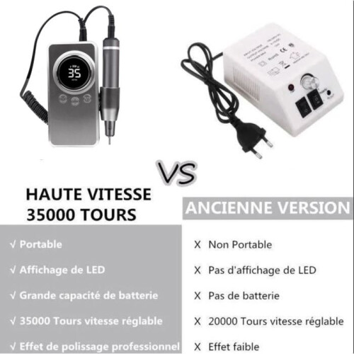 Επαναφορτιζόμενο τρυπάνι νυχιών ELCKNER 35.000 RPM - Οθόνη LED 1