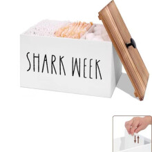 2PCS Tampon Holder for Bathroom Wood Bathroom Storage Bin with Lid Wood Movable Partition Organizer Feminine Organizer