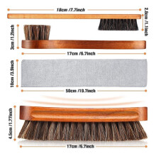 4 Pcs Horsehair Shine Shoes Brush Kit Polish Dauber Applicators Cleaning Leather Shoes Boots Care Brushes Cleaner Brush