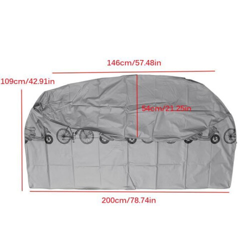 T4W 1x Κάλυμμα Ποδηλάτου 200x110cm Universal Αδιάβροχο Αντι-UV Αντισκωριακό Κάλυμμα 1