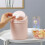 4pc Space-Saving  Desktop Trash Can with Lid - Cylindrical Tabletop Waste Bin, Easy to Clean Screw-Off 2