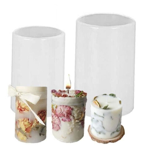 Molde de silicone cilíndrico 3D TK para velas e sabonetes perfumados 1