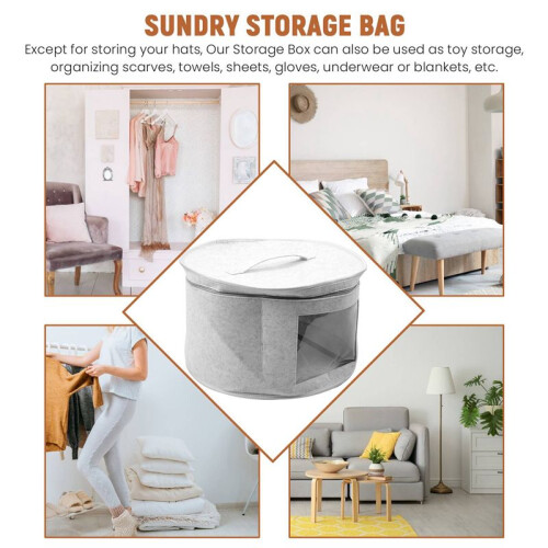 Hat Box Organizer Round Travel Hat Boxes Foldable Hat Storage Bag with Dustproof Lid Large Hat Storage Box Hat Boxes A 1