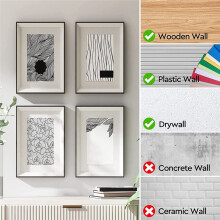 130 Pcs Picture Hangers Kit - 30Lb Multipurpose Picture Hanging Hooks Kit Drywall Wooden Wall Picture Hanging Nails