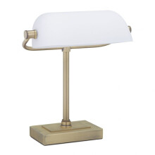 Luminária de banqueiro com cúpula branca
