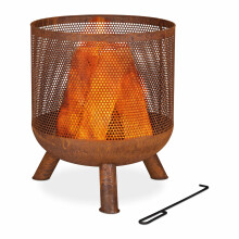 Cesta de fogo de malha cor de ferrugem