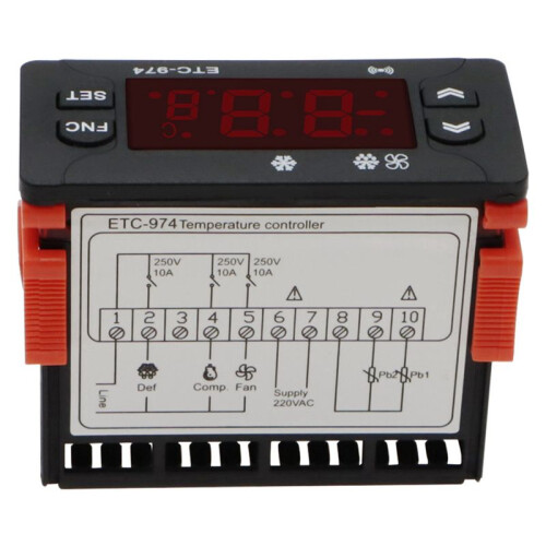 4X ETC-974 Digital Temperature Controller Microcomputer Thermostats Thermostat Refrigeration Alarm 220V NTC Sensor 1