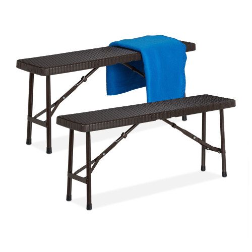 Conjunto de bancos com 2 bancos para cerveja marrom