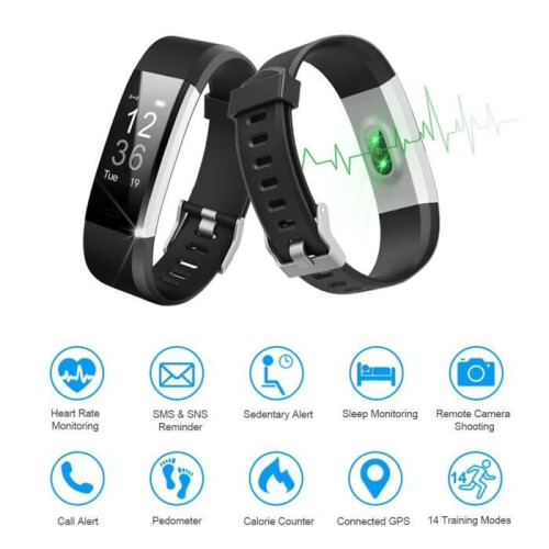 Smartwatch con contapassi, cardiofrequenzimetro e contacalorie impermeabile, compatibile con Android e iOS 1