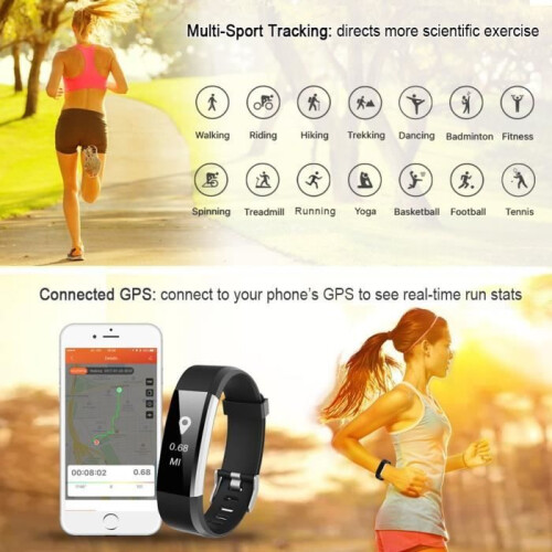 Smartwatch con contapassi, cardiofrequenzimetro e contacalorie impermeabile, compatibile con Android e iOS 2