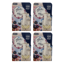 Glade Spa By The Sea Plug In Air Freshener Kit, 4 x Pug And 4 x 20ml Refill (Full Case Deal)