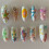 (S) Color Block Rhinestone Press On Nails - 10pcs 3