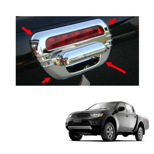 2X Car Chrome Tail Gate Tailgate Handle Cover Trims for  L200 / Triton 2006-2014 1