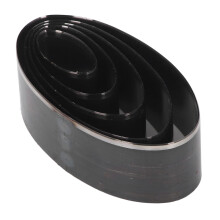 5 piezas Conjunto de troqueles para cortar cuero ovalado, 20–60 mm, acero