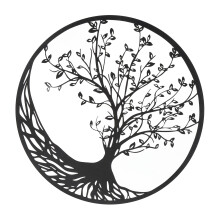 Albero della Vita in metallo decorazione nera 30x30 cm