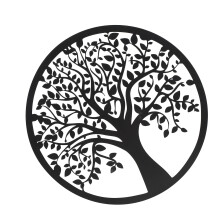 Albero della Vita Arte Murale in Metallo Deco 30 cm Nero