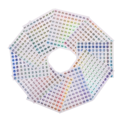 Nummerierte Aufkleber Selbstklebend Bunt 2
