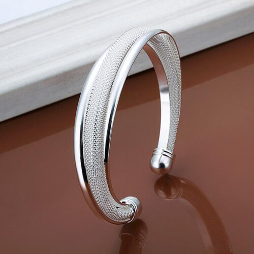 925 Silver Adjustable Cuff Bracelet for Women 2