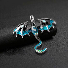 (Blue) Dragon Crystal Brooch for Jewelry & Bags