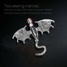 (Black) Dragon Crystal Brooch for Jewelry & Bags