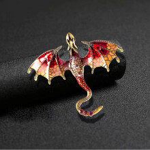(Red) Dragon Crystal Brooch for Jewelry & Bags